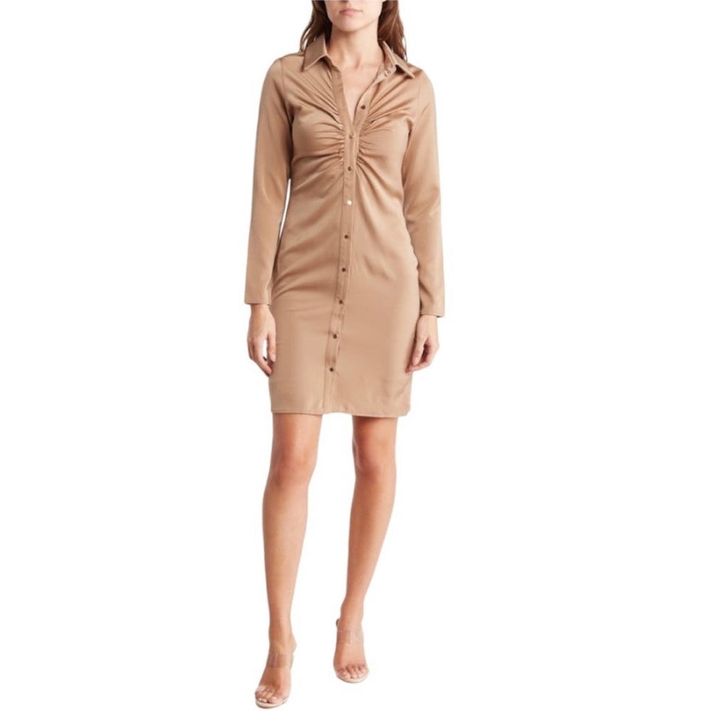 MELLODAY front ruched dress button